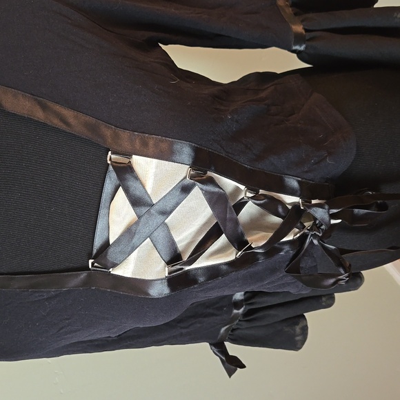 Black witch ren faire corset style top - Picture 2 of 7